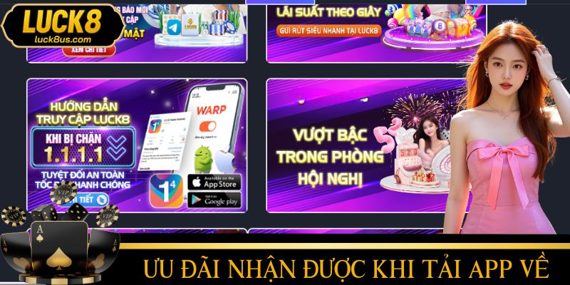 Những danh mục khuyến mãi được nhận khi tải app thành công